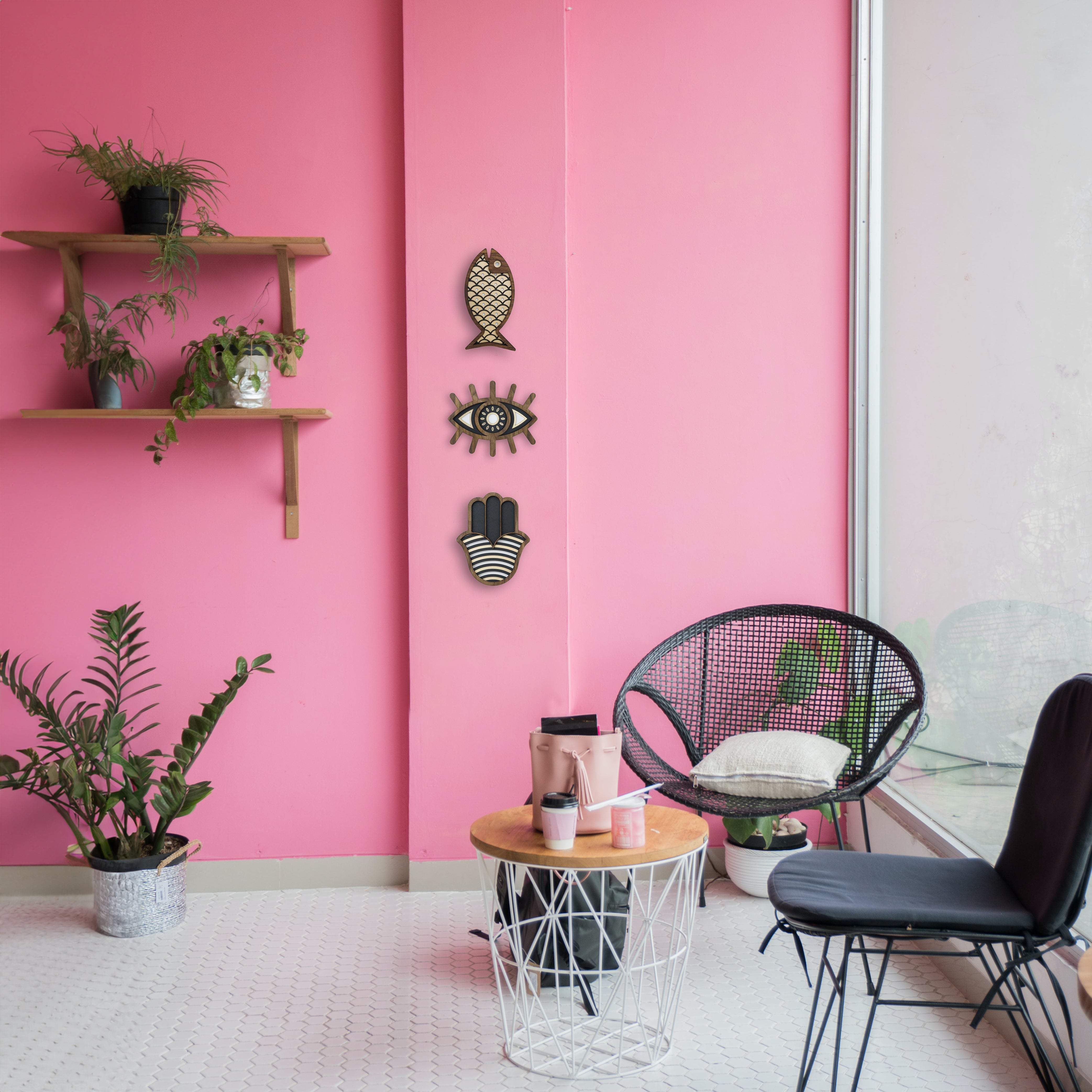 Mini Poisson #11 (Noir/Blanc/Or) - Œuvre d'art originale de Tzachi Nevo