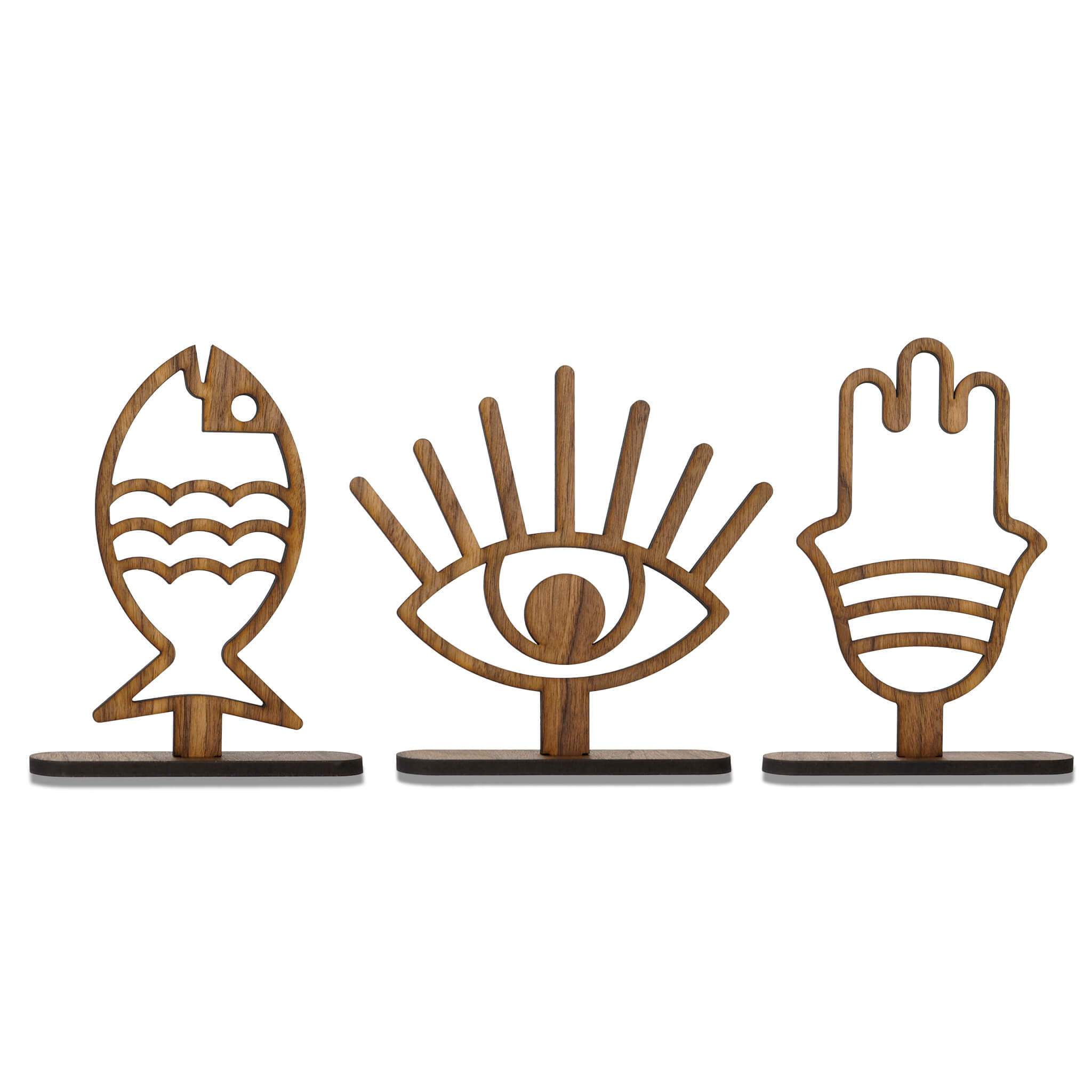 Trio de Charmes Chanceux Figurines- Œuvre d'art originale de Tzachi Nevo