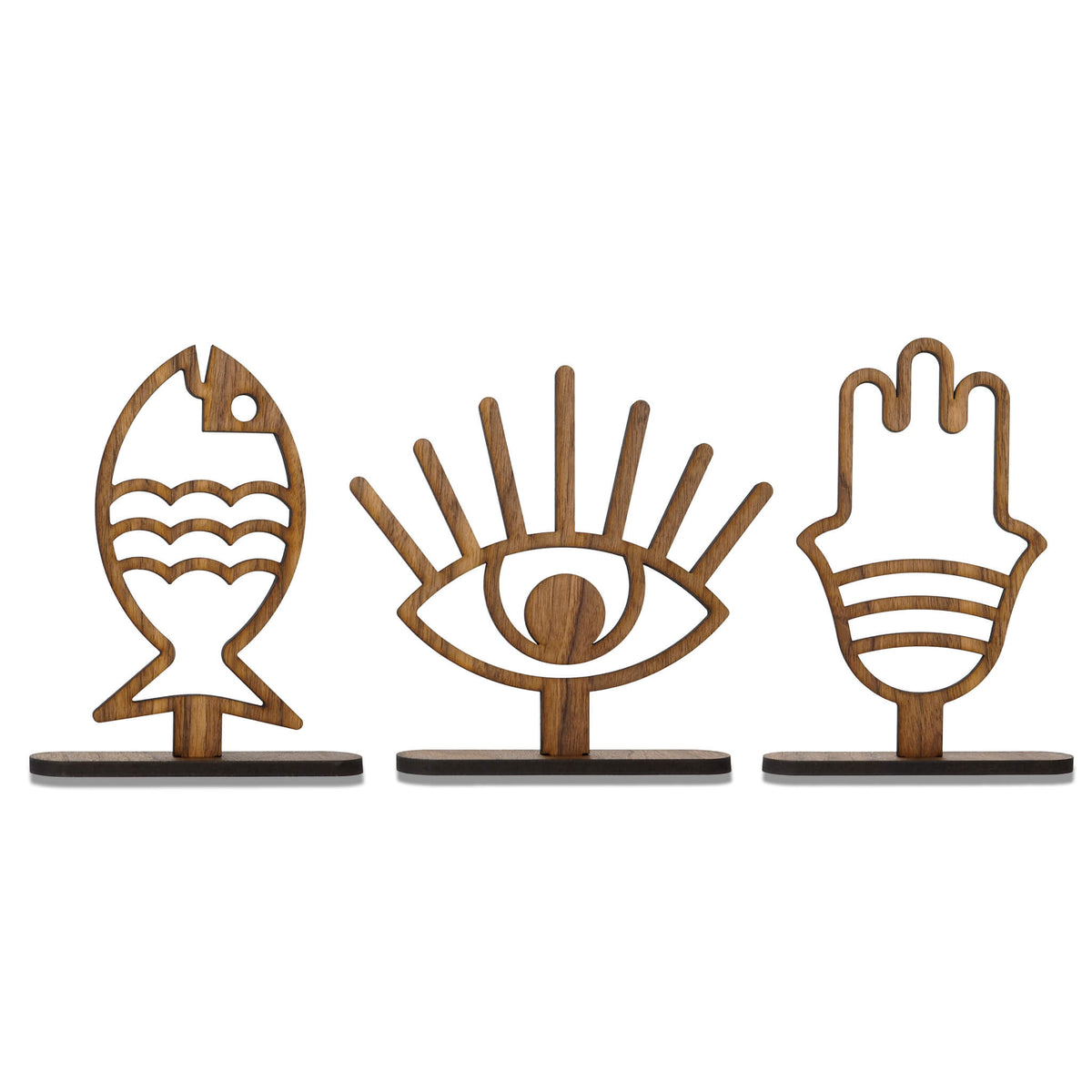 Trio de Charmes Chanceux Figurines- Œuvre d'art originale de Tzachi Nevo