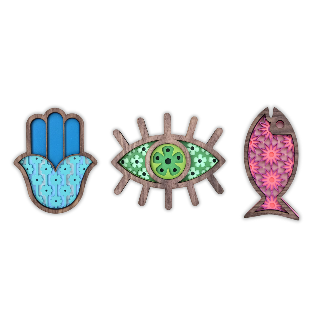 Trio de Charmes Chanceux #3 - Œuvre d'art originale de Tzachi Nevo