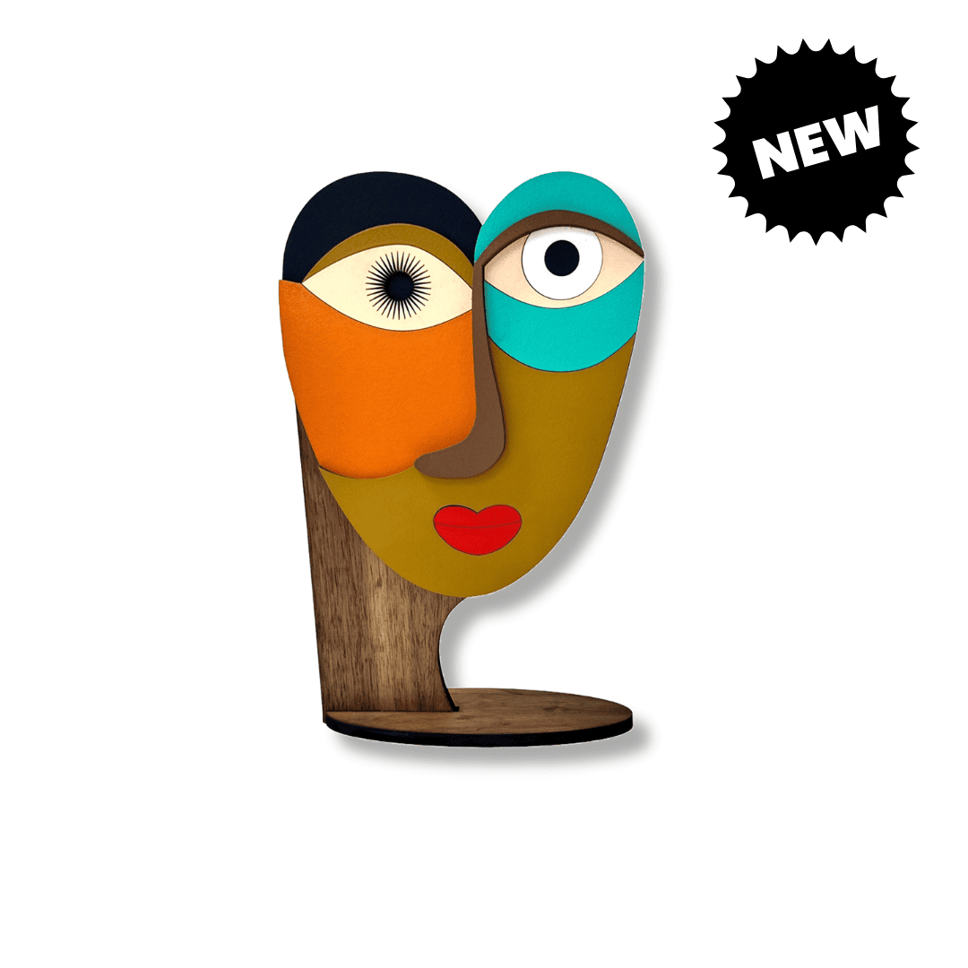 Figurine/Masque Abstrait #1 – figurine en bois fait main, Umasqu