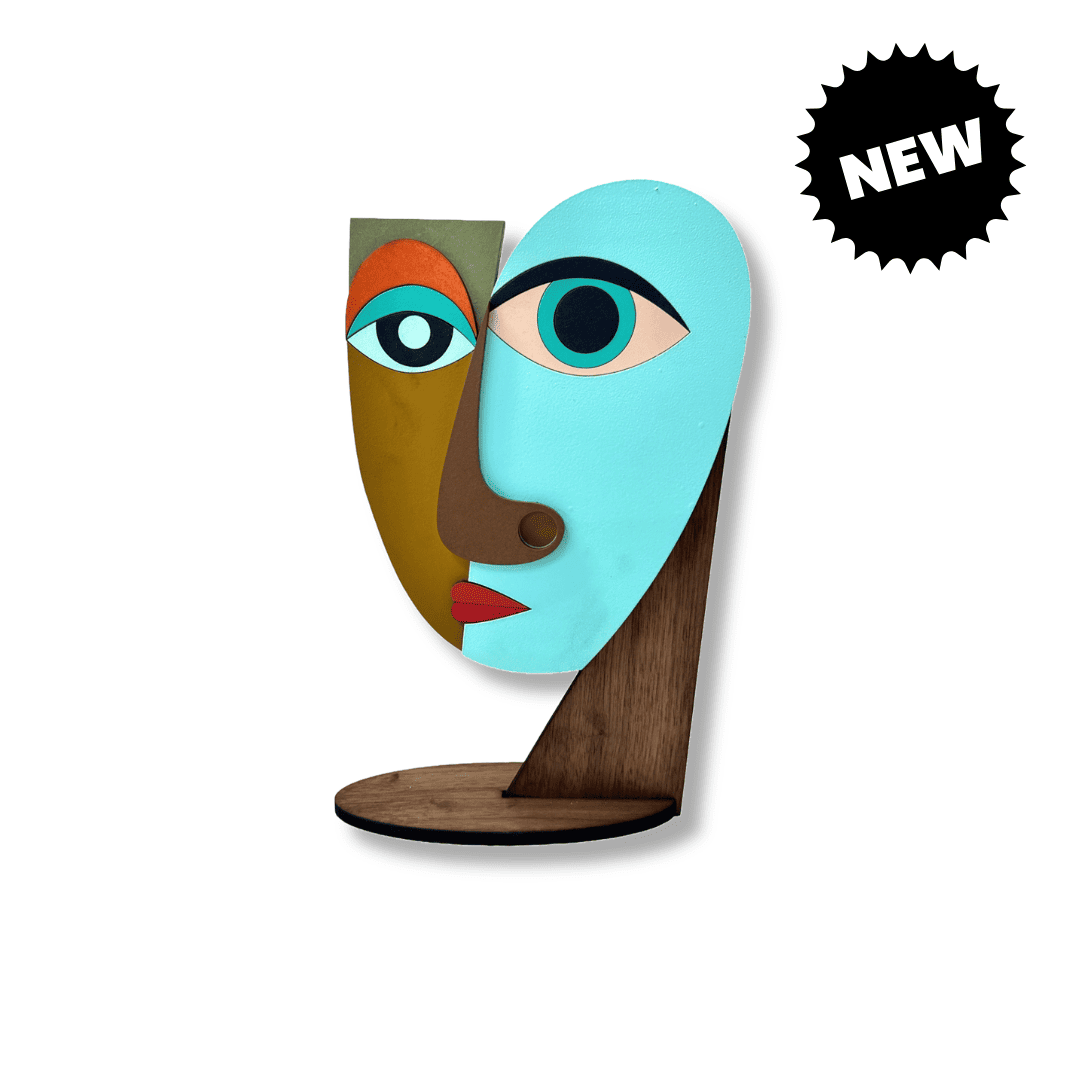 Figurine/Masque Abstrait #2 – figurine en bois fait main, Umasqu