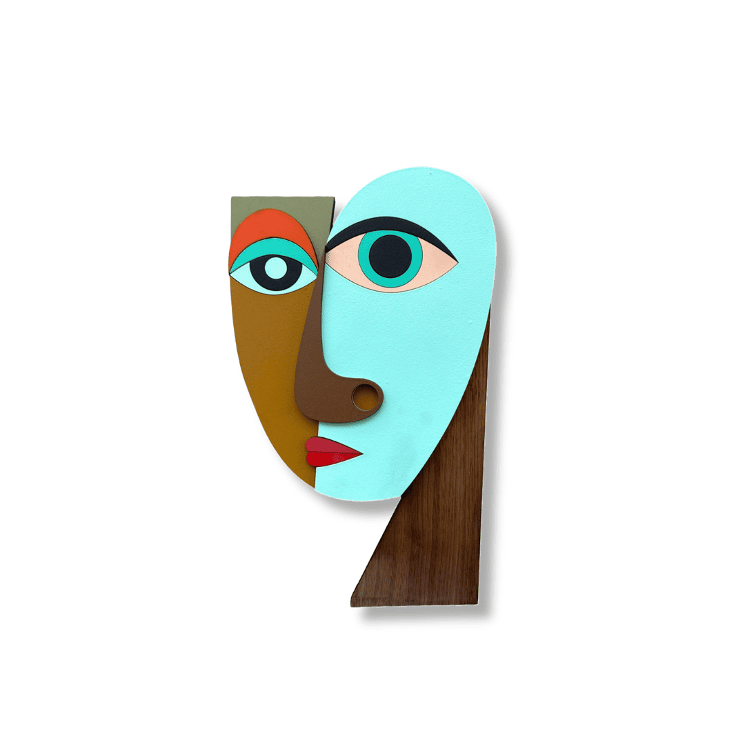 Figurine/Masque Abstrait #2 – figurine en bois fait main, Umasqu