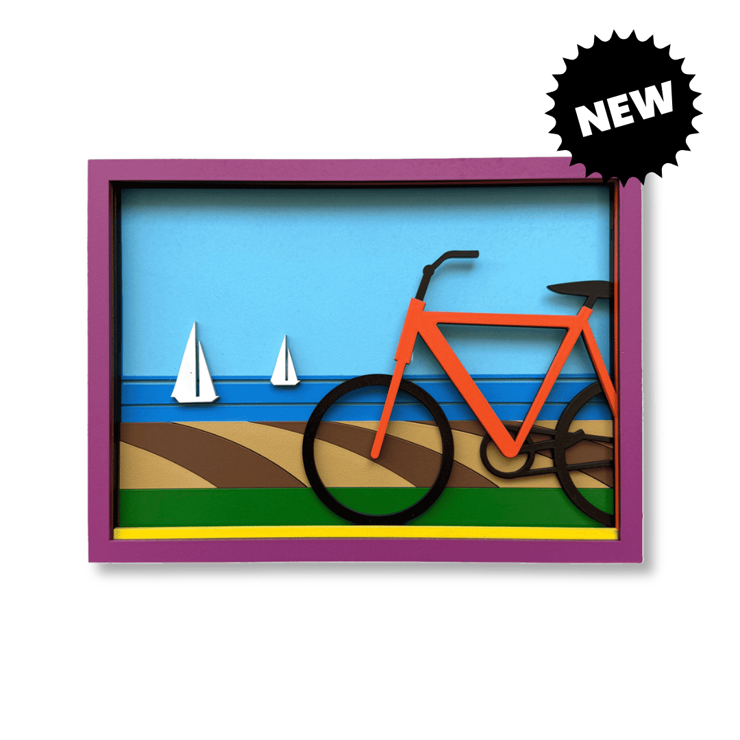Vélo #3 – masque mural en bois fait main, Umasqu