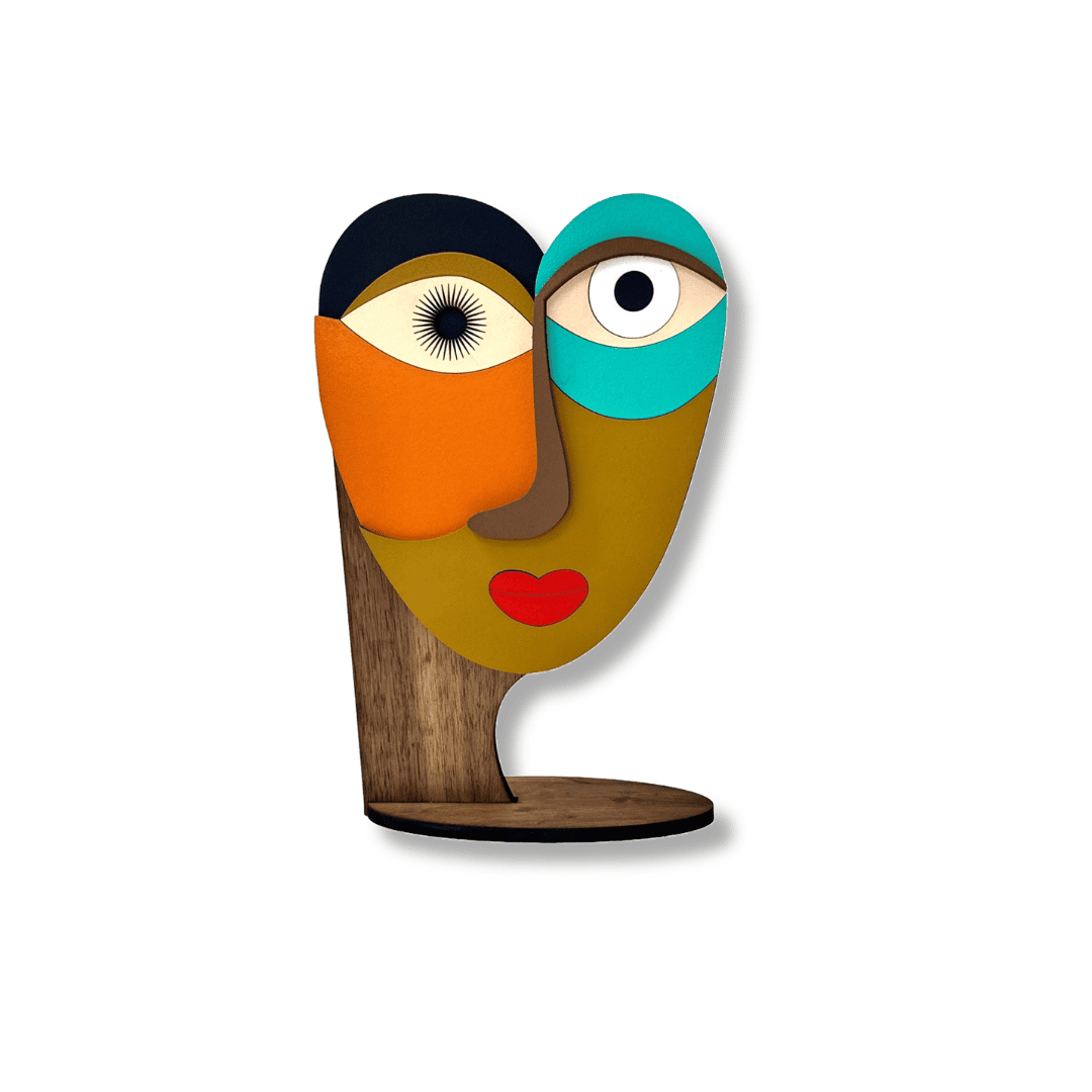 Figurine/Masque Abstrait #1 – figurine en bois fait main, Umasqu