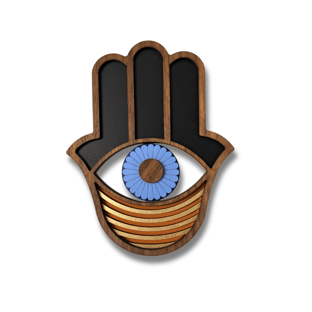 La Hamsa #10 – Masque Décoratif Porte-bonheur en Bois - Umasqu