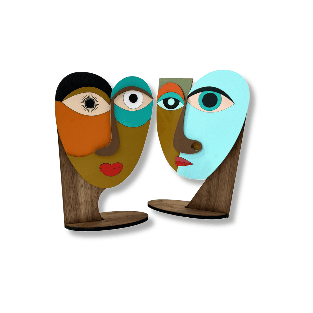 Figurine/Masque Abstrait #1 – figurine en bois fait main, Umasqu