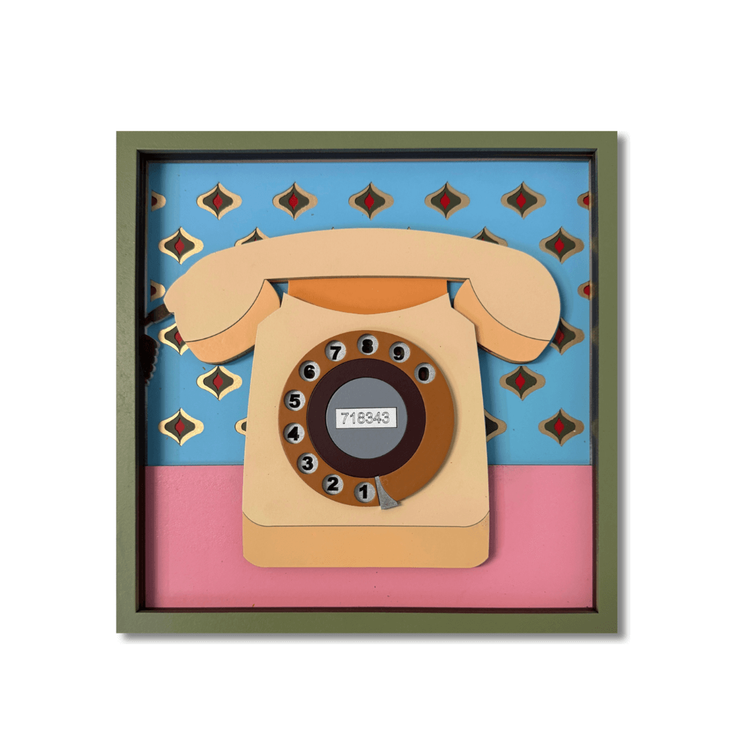 Téléphone à Cadran Rétro- Œuvre d'art originale de Tzachi Nevo