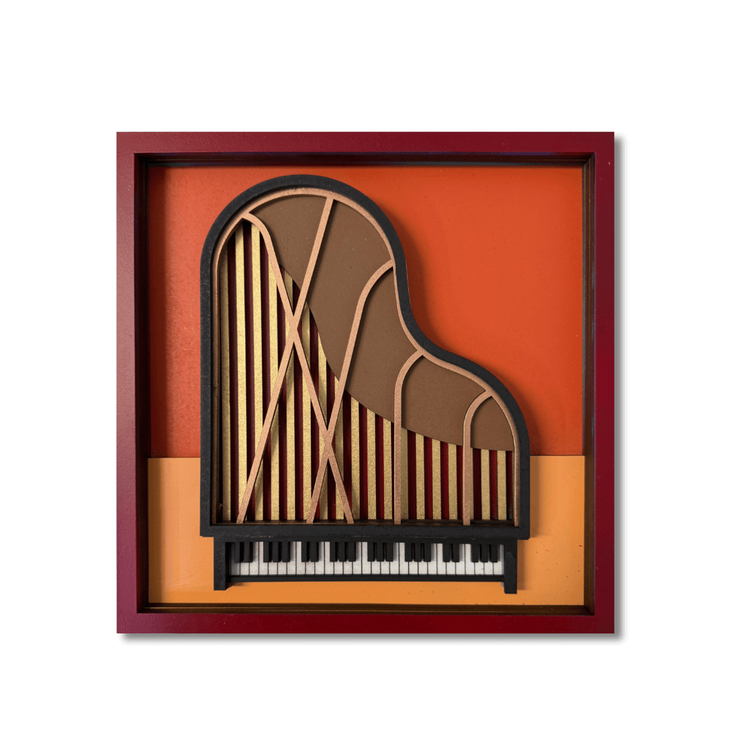 Piano à Queue en Bois – Décoration Murale Musicale - Umasqu