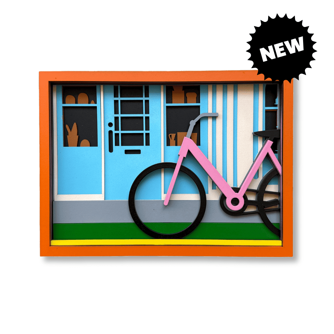 Vélo #2 – masque mural en bois fait main, Umasqu