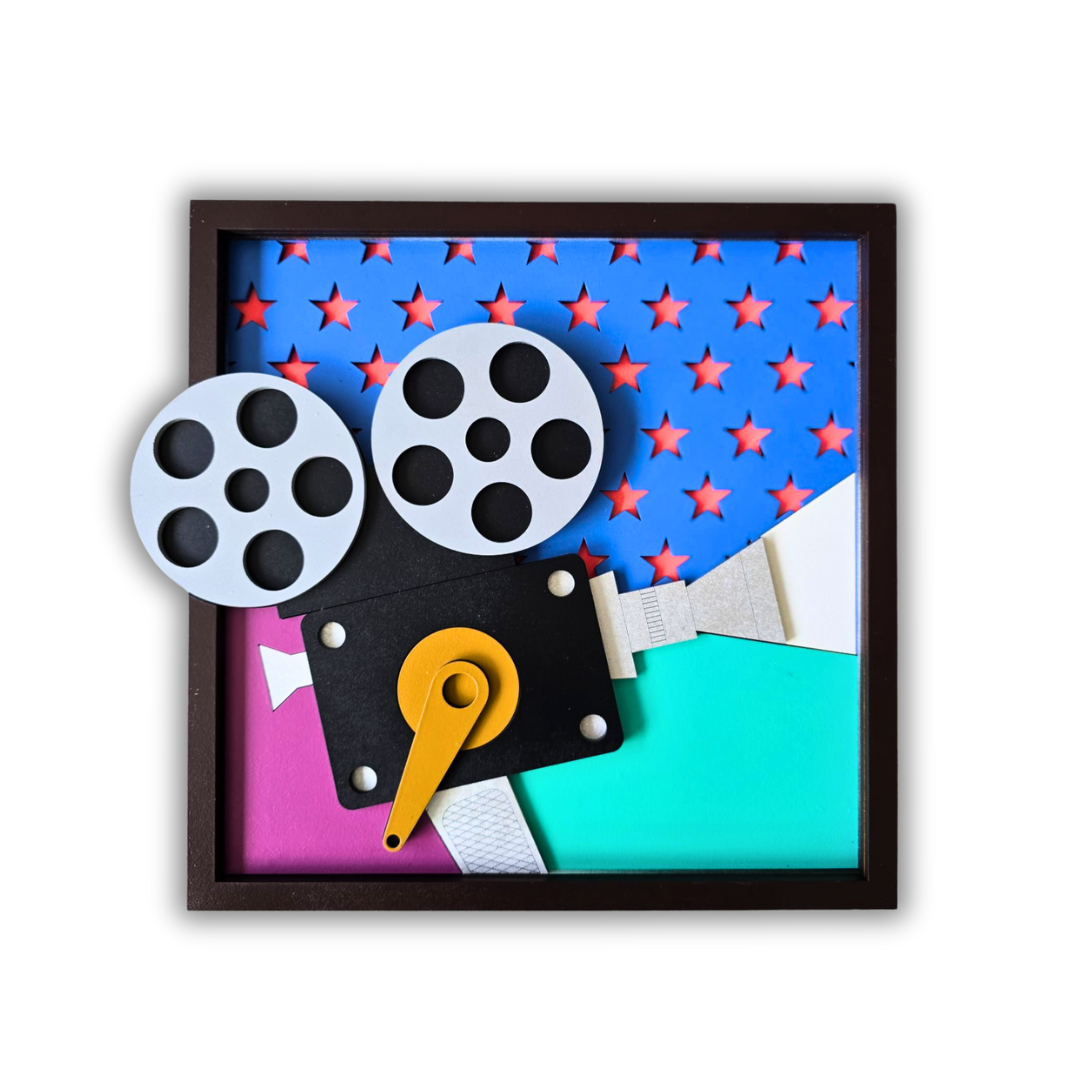 Projecteur de cinéma vintage - Œuvre d'art originale de Tzachi Nevo