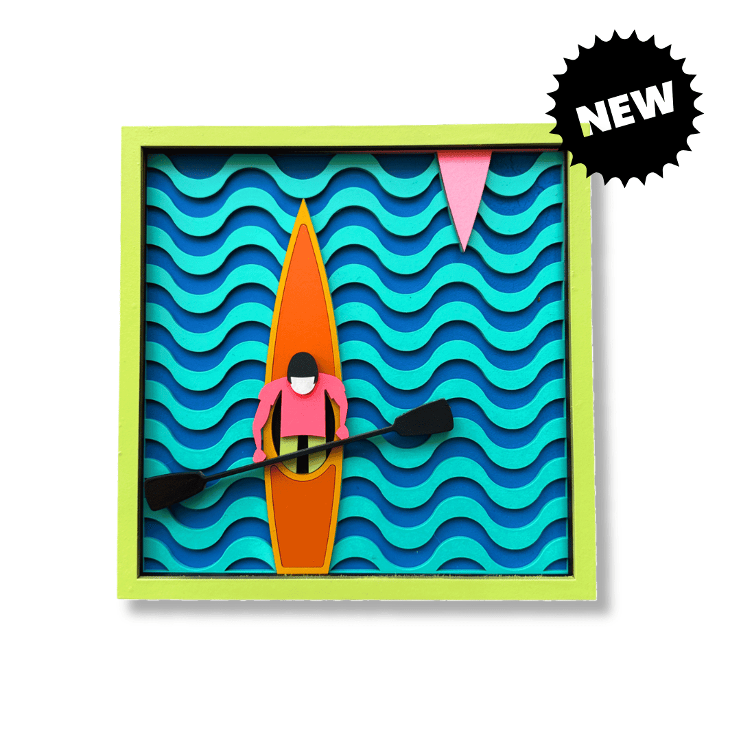 Kayak #1 – masque mural en bois fait main, Umasqu