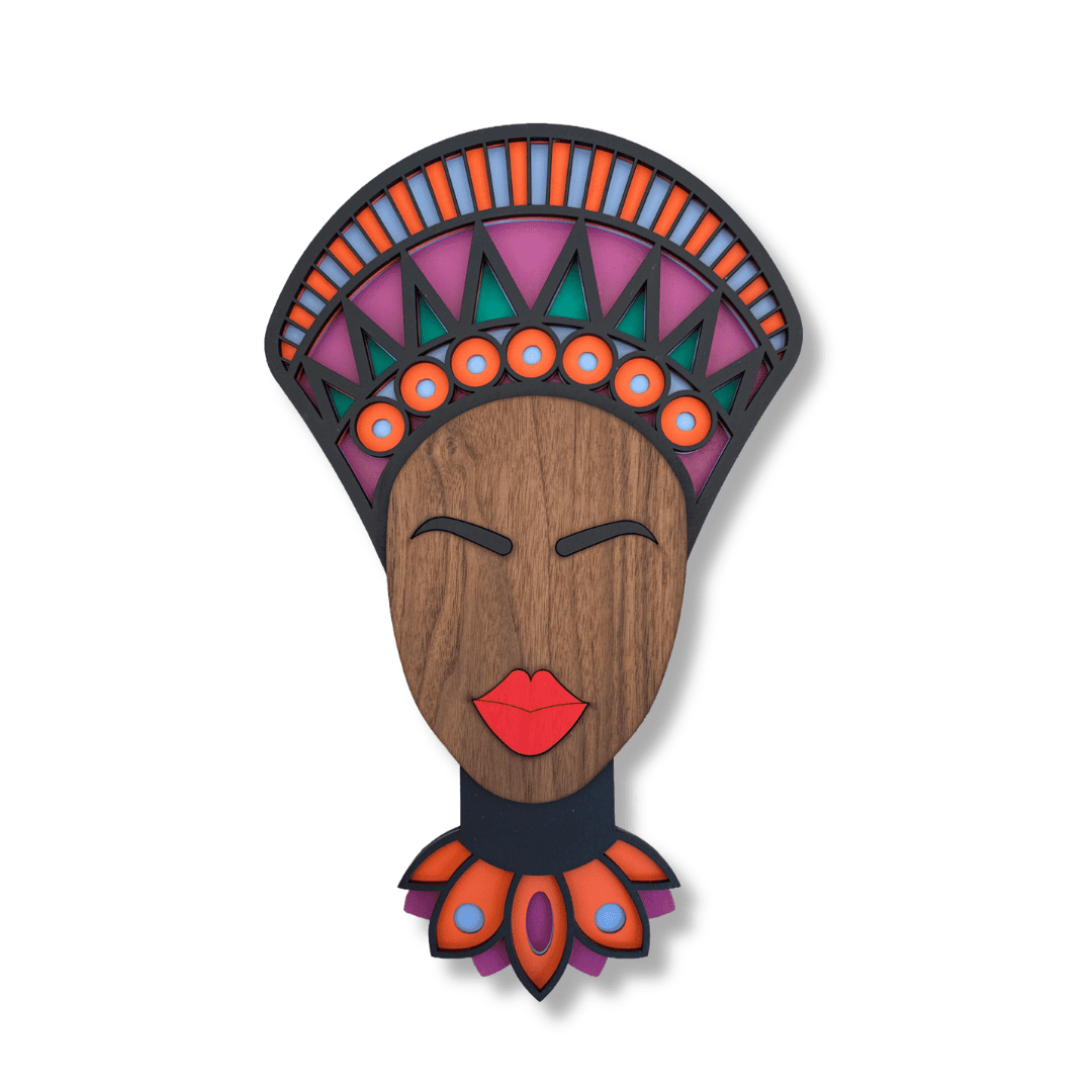 Masque africain moderne #20 – masque mural en bois fait main, Umasqu