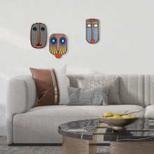 Masques africains modernes Triplet # 1 + # 4 + #6 (Set de 3) - Œuvre d'art originale de Tzachi Nevo