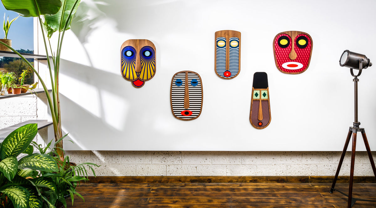 Masque africain moderne #4 - Œuvre d'art originale de Tzachi Nevo